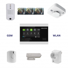 Safe Komplett -Funk Paket Zentrale GMS WiFi Brandmelder Türkontakt Bewegungsmelder mit Alarmbilder