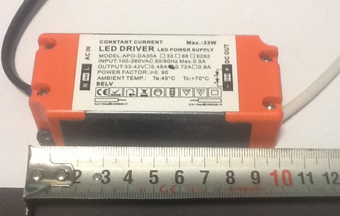 CC 720mA 33-42V 33W LED Driver IP44 / Ersatz Treiber für LTBLYU*DS20