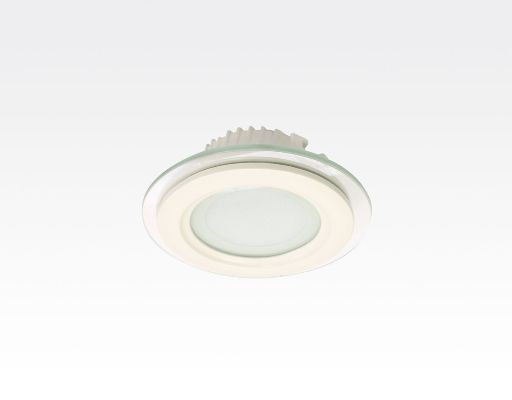 6W LED Einbau Downlight weiß rund dimmbar Neutral Weiß / 4200-4700K 480lm 230VAC IP44 110Grad -Ausstellungsstück mit kleinen Schönheitsfehler