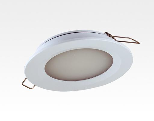6W LED Einbau Downlight silber rund Warm Weiß 1,5m Kabel / 2700-3200K 450lm 24VDC IP65 120Grad -Ausstellungsstück mit kleinen Schönheitsfehler