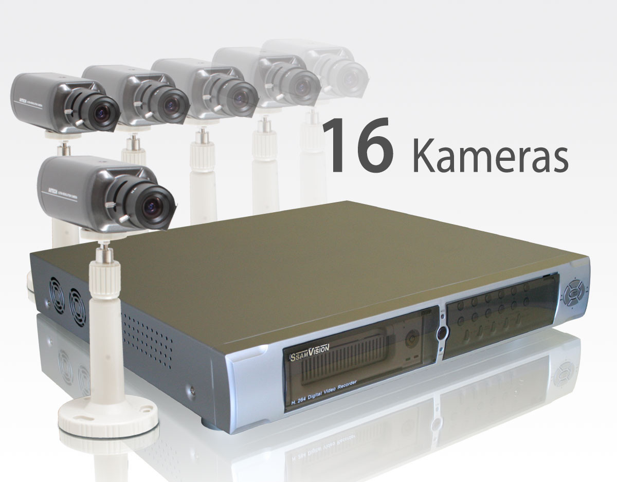 -50% Mega Sale - Videoüberwachung Paket 16fach Recorder mit 16 Zoomkameras