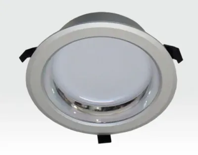 20W LED Einbau Downlight silber rund Neutral Weiß / 4000-4500K 1600lm 230VAC IP44 120Grad -Ausstellungsstück mit kleinen Schönheitsfehler
