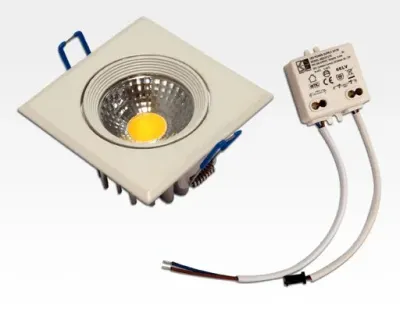 3W LED Einbau Spotleuchte weiß quadratisch Neutral Weiß / 4000-4500K 180lm 230VAC IP44 65Grad - ohne Verpackung mit kleinen Schönheitsfehlern — Bild 5